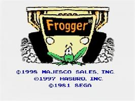 Title screen of Frogger on the Sega Genesis.