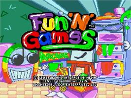 Title screen of Fun 'N Games on the Sega Genesis.