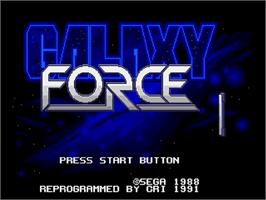 Title screen of Galaxy Force 2 on the Sega Genesis.