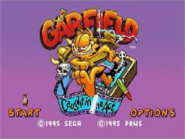 Title screen of Garfield: Caught in the Act on the Sega Genesis.