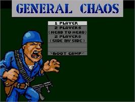Title screen of General Chaos on the Sega Genesis.