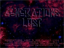 Title screen of Generations Lost on the Sega Genesis.