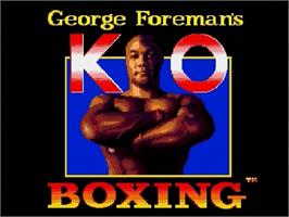 Title screen of George Foreman's KO Boxing on the Sega Genesis.