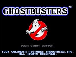 Title screen of Ghostbusters on the Sega Genesis.