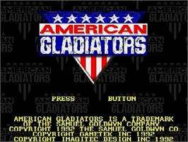 Title screen of Global Gladiators on the Sega Genesis.