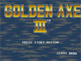 Title screen of Golden Axe III on the Sega Genesis.
