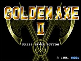 Title screen of Golden Axe II on the Sega Genesis.