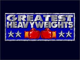 Title screen of Greatest Heavyweights on the Sega Genesis.