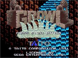Title screen of Growl on the Sega Genesis.