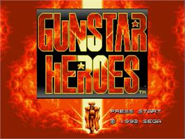 Title screen of Gunstar Heroes on the Sega Genesis.