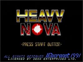 Title screen of Heavy Nova on the Sega Genesis.