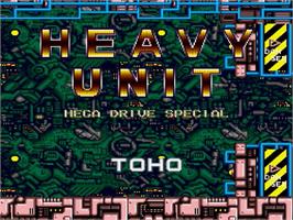 Title screen of Heavy Unit: Mega Drive Special on the Sega Genesis.