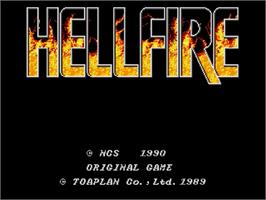 Title screen of Hellfire on the Sega Genesis.