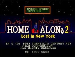 Title screen of Home Alone 2 - Lost in New York on the Sega Genesis.