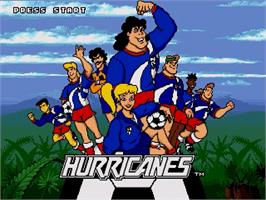 Title screen of Hurricanes, The on the Sega Genesis.