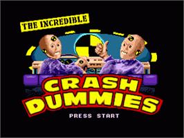 Title screen of Incredible Crash Dummies, The on the Sega Genesis.