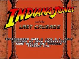 Title screen of Indiana Jones and the Last Crusade: The Action Game on the Sega Genesis.