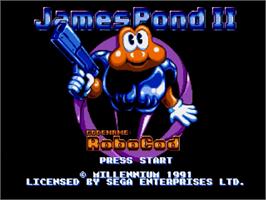 Title screen of James Pond 2: Codename: RoboCod on the Sega Genesis.