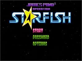 Title screen of James Pond 3: Operation Starfish on the Sega Genesis.