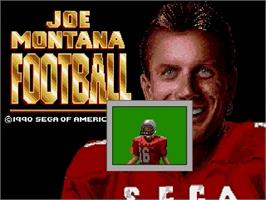 Title screen of Joe Montana Football on the Sega Genesis.
