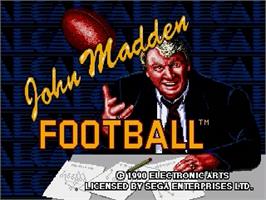 Title screen of John Madden Football on the Sega Genesis.
