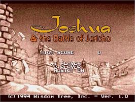 Title screen of Joshua & the Battle of Jericho on the Sega Genesis.