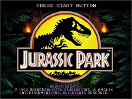 Title screen of Jurassic Park on the Sega Genesis.