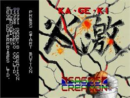 Title screen of Ka•Ge•Ki: Fists of Steel on the Sega Genesis.