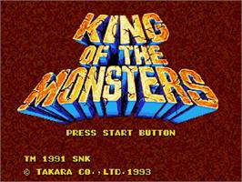 Title screen of King of the Monsters on the Sega Genesis.