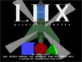 Title screen of LHX: Attack Chopper on the Sega Genesis.
