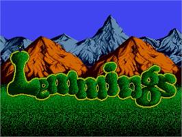 Title screen of Lemmings on the Sega Genesis.