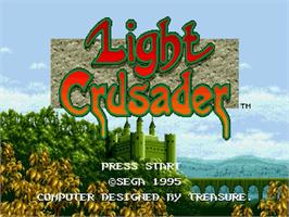 Title screen of Light Crusader on the Sega Genesis.