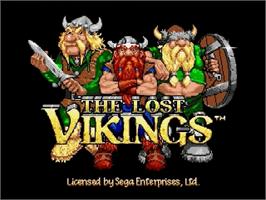Title screen of Lost Vikings, The on the Sega Genesis.
