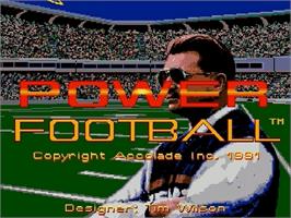 Title screen of Mike Ditka Power Football on the Sega Genesis.