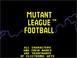 Title screen of Mutant League Football on the Sega Genesis.