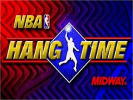 Title screen of NBA Hang Time on the Sega Genesis.