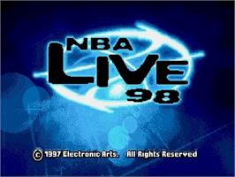 Title screen of NBA Live '98 on the Sega Genesis.