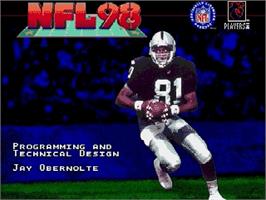 Title screen of NFL 98 on the Sega Genesis.