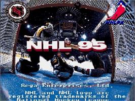 Title screen of NHL '95 on the Sega Genesis.