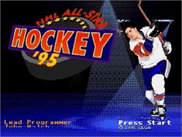 Title screen of NHL All-Star Hockey '95 on the Sega Genesis.