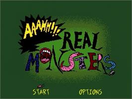 Title screen of Nickelodeon: Aaahh!!! Real Monsters on the Sega Genesis.