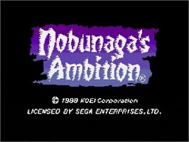 Title screen of Nobunaga's Ambition on the Sega Genesis.