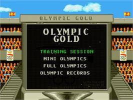 Title screen of Olympic Gold: Barcelona '92 on the Sega Genesis.
