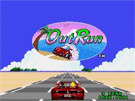 Title screen of Out Run on the Sega Genesis.