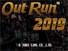 Title screen of Out Run 2019 on the Sega Genesis.