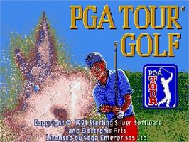 Title screen of PGA Tour Golf on the Sega Genesis.