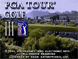Title screen of PGA Tour Golf 3 on the Sega Genesis.