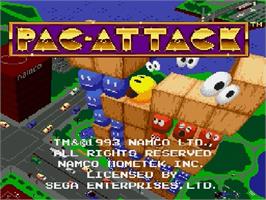 Title screen of Pac-Attack on the Sega Genesis.