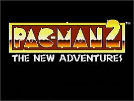 Title screen of Pac-Man 2: The New Adventures on the Sega Genesis.