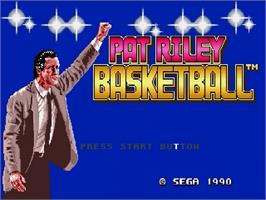 Title screen of Pat Riley Basketball on the Sega Genesis.